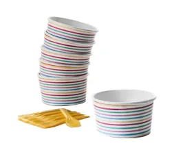 Ibili 6er Set Glacebecher und Glacelöffel Glacebecher + Löffel – Glacemaschine Zubehör/Eismaschine Zubehör – weiss