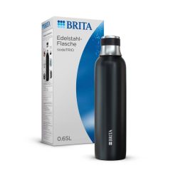 Brita Edelstahlflasche schwarz für sodaTRIO Wassersprudler (0,65l) – Wassersprudler Zubehör