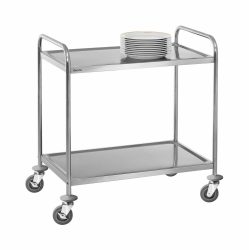 Bartscher Servier-/Transportwagen TS200 - 2 Borde – Gastro Inventar/Gastro Einrichtungen – grau