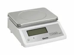 Bartscher Elektronische Küchenwaage, 15kg, 2g Elektronische Küchenwaage – Gastro Küchengeräte Zubehör – grau