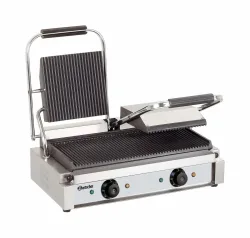 Bartscher Doppel-Kontaktgrill, gerillt/gerillt Doppel-Kontaktgrill – Gastro Grill/Griddleplatte – edelstahl