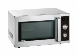 Bartscher Mikrowellengerät 25L, 1000W Mikrowelle – Gastro Backofen/Gastro Kochfeld/Gastro Mikrowelle – edelstahl