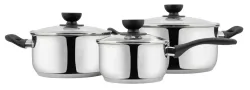 Schou Topfset 6-teilig Edelstahl Schwarz