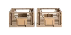 Schou Aufbewahrungsbox M 2er Set Faltbar Braun