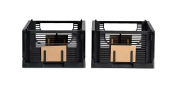 Schou Aufbewahrungsbox M 2er Set Faltbar Schwarz