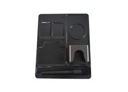Eureka Mignon Mat Kit / Silikonmatte, Tamperbase, Pinsel Silikonmatte – Siebträgermaschine Zubehör – schwarz