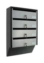 Rottner T06209 Depot 4 Briefkastenanlage Silber Schwarz