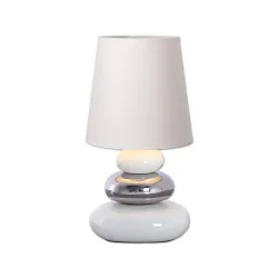 Näve Stoney Tischleuchte Keramik Chrom 31cm