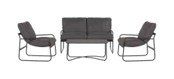 Schou Gartenlounge Theodor Deluxe 4 tlg Schwarz/Grau