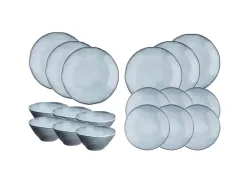 BJÖRN - Geschirr-Set CLOUD - 18 Stück - Grau, 18 Stück
