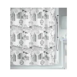Spirella Duschvorhang Vegas Schwarz | 180 × 200 cm