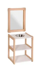 WOOD & LUCK WAL2042-W Waschbecken mit Spiegel Weiss