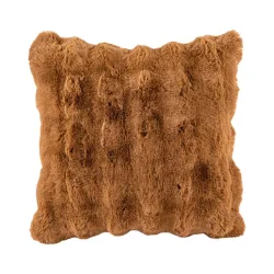 Tiseco - Kissen Bubble Rabbit Stripe, 45 x 45 cm, Braun Leder