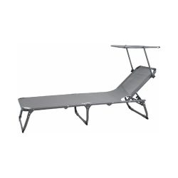 CONTINI, Gartenmöbel, CONTINI Sonnenliege mit Dach anthrazit, Produkte & Wohnen