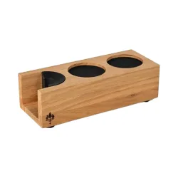 Eureka Station Double, Eiche Tamping Station – Siebträgermaschine Zubehör – hellbraun