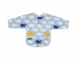 Kushies CleanBib Lätzchen mit Ärmeln 6-12 Monate Wale