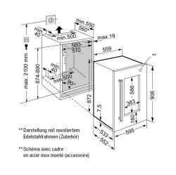 Liebherr 9901577 Edelstahlrahmen mit Griff – Kühlschrank Zubehör/Gefrierschrank Zubehör