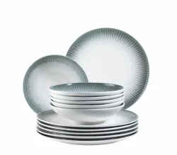 Mäser Dalia Tafelservice 12-teiliges Teller Set grau