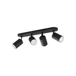 Philips Hue White & Col, Amb, Fugato Spot 4 flg, schwarz 4 x 350lm – Deckenlampe/Wandlampe