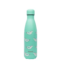 Qwetch Summer Isolierte Stahlflasche 500ml türkis – Trinkflasche/Thermosflasche/Shaker