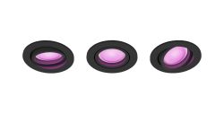 Philips Hue White & Col. Amb. Centura Spot 3 flg. Schwarz Einbauleuchte – Deckenlampe/Wandlampe