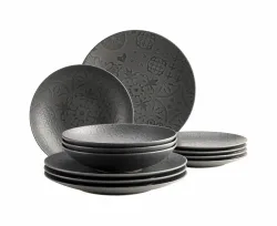 Tafelservice Trad. Tiles Schwarz 