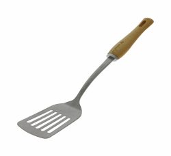 De Buyer Pfannenwender Nostalgy Braun/Silber Edelstahl/Holz 8 cm - Farbe: silber-braun - Pfannenwender