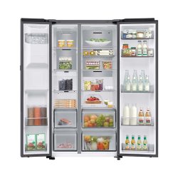Samsung RS80F66KBTWS Edelstahl-Optik Food-Center – Food Center – steel grey
