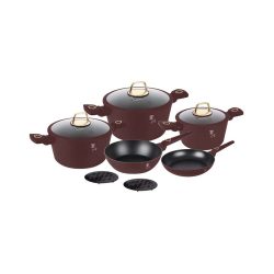 Berlinger Haus - Kochgeschirr-Set 10-teiliges matt bordeaux Leonardo Collection, One Size