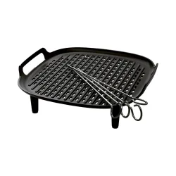 Philips Home HD9926/00 Grillkit 4 St. mit Grillspieß Schwarz, Metall