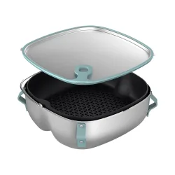 Philips HD9960/00 2-in-1-Set Zubehör Zubehör zum Dämpfen und Braten Airfryer Zubehör zum Dämpfen und Braten – Friteuse Zubehör – grau