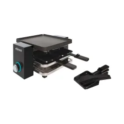 Koenig Raclette-Grill Piano Noir 4 Raclettegerät – Raclette Ofen/Raclette Grill – schwarz / chrom
