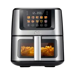 Solis Air Fry & Dry Typ 8200 Heissluftfritteuse – Airfryer - Friteuse – schwarz / silber