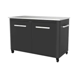 Cozze 90526 Aussenküche-Mobiliar – Grill Ablage/Grill Rollwagen/Grill Erweiterung – schwarz