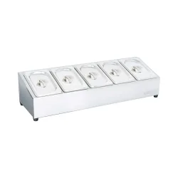 Cozze 90325 Topping Station 5 Fächer – Grill Ablage/Grill Rollwagen/Grill Erweiterung – edelstahl
