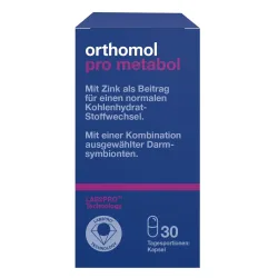 orthomol pro metabol - enthält eine Kombination ausgewählter Darmsymbionten und Zink - Kapseln