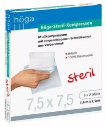 HÖGA STERIL Kompressen 7,5x7,5 cm 8fach 5X2 St Kompressen
