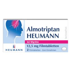 Almotriptan HEUMANN bei Migräne 12,5mg 2 St Filmtabletten