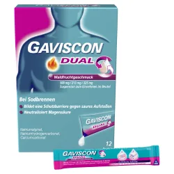 GAVISCON DUAL Waldfruchtgeschmack - Bei Sodbrennen 12X10 ml Suspension zum Einnehmen