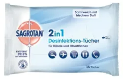 SAGROTAN 2in1 Desinfektions-Tücher 15 St Tücher