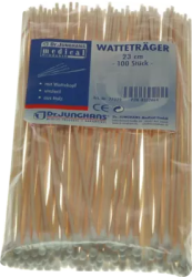 WATTESTÄBCHEN Holz 23 cm mit Wattekopf 100 St
