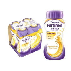 Fortimel Jucy Plus Mango-Ananas-Geschmack 4X200 ml Flüssigkeit