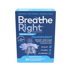Breathe Right BESSER ATMEN NASENSTRIPS TRANSPARENT 30 St Pflaster