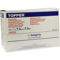 TOPPER Schlitzkompr.7,5x7,5 cm steril 50X2 St Kompressen