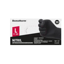 Domotherm Untersuchungshandschuhe Nitril unsteril schwarz L 100 St Handschuhe