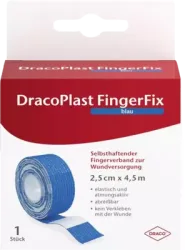 DracoPlast FingerFix blau Selbsthaftender Fingerverband 2,5cm x 4,5m 1 St Pflaster
