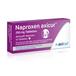 Naproxen axicur 250 mg Tabletten bei Regelschmerzen 10 St Tabletten