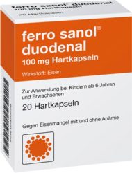 Ferro sanol duodenal 100mg 20 St Hartkapseln mit magensaftresistent überzogenen Pellets