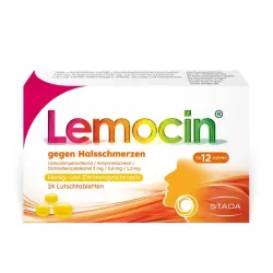 Lemocin gegen Halsschmerzen Honig + Zitrone 24 St Lutschtabletten