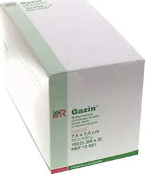 GAZIN Mullkomp.7,5x7,5 cm steril 8fach 50X2 St Kompressen
